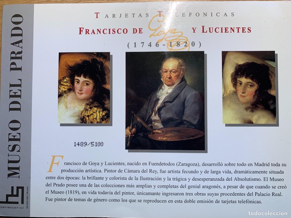 Tarjetas telef&oacute;nicas de colecci&oacute;n: Folder Museo del Prado Goya - Foto 1