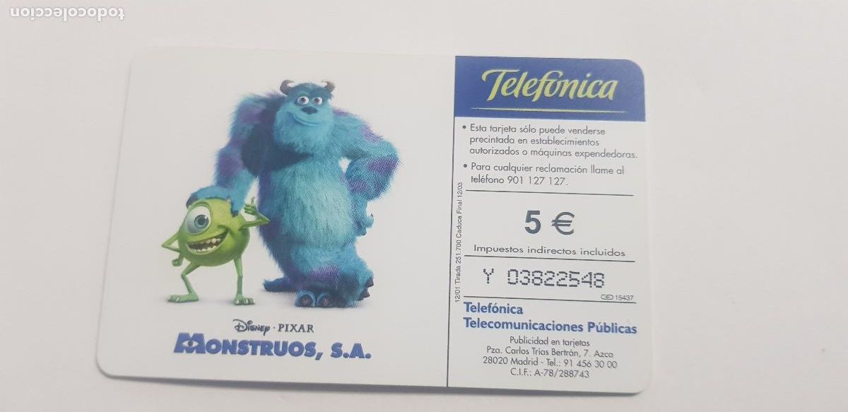 Tarjetas telef&oacute;nicas de colecci&oacute;n: MONSTRUOS V ., TIRADA 251.700 - Foto 2