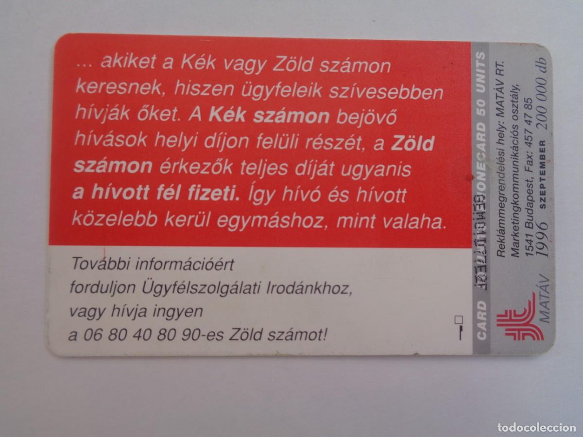 Tarjetas telef&oacute;nicas de colecci&oacute;n: TARJETA TELEFONICA DE HUNGRIA . CON CHIP - Foto 2
