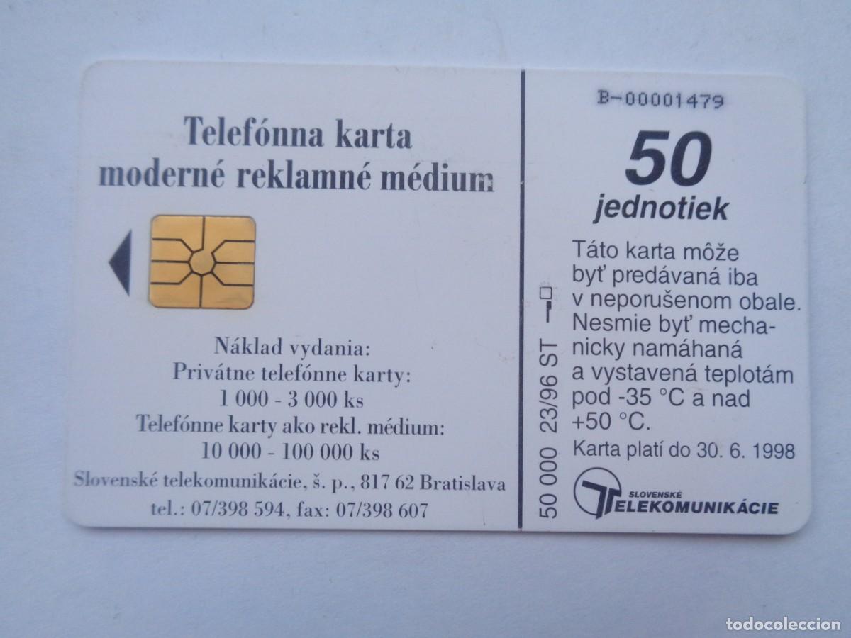 Tarjetas telef&oacute;nicas de colecci&oacute;n: TARJETA TELEFONICA DE ESLOVAQUIA . CON CHIP - Foto 2