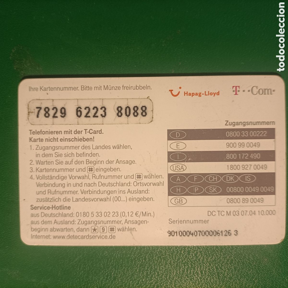 Tarjetas telef&oacute;nicas de colecci&oacute;n: T car 15&euro; HAPAG LLOYD - Foto 2