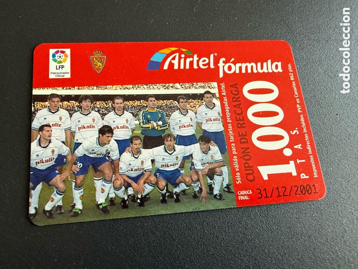 Tarjetas telef&oacute;nicas de colecci&oacute;n: Tarjeta telef&oacute;nica. REAL ZARAGOZA AIRTEL. 1000 Pst