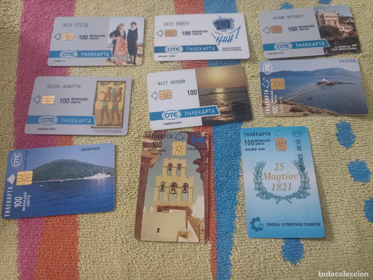 Tarjetas telef&oacute;nicas de colecci&oacute;n: 9 tarjetas telef&oacute;nicas de OTE (Organizaci&oacute;n de Telecomunicaciones de Grecia) 5