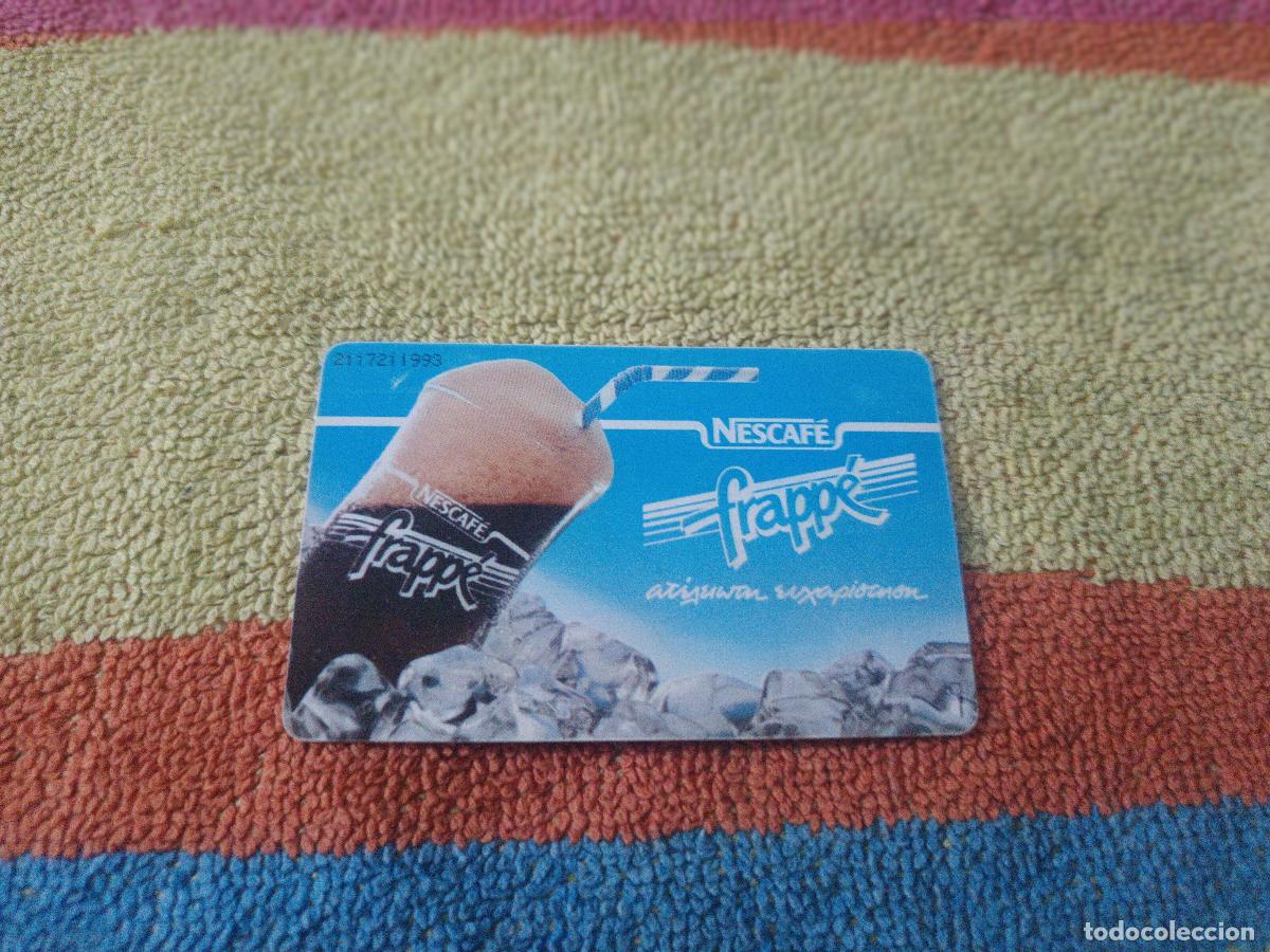 Tarjetas telef&oacute;nicas de colecci&oacute;n: Tarjeta telef&oacute;nica de OTE con dise&ntilde;o de Nescaf&eacute; Frapp&eacute;. GRIEGO