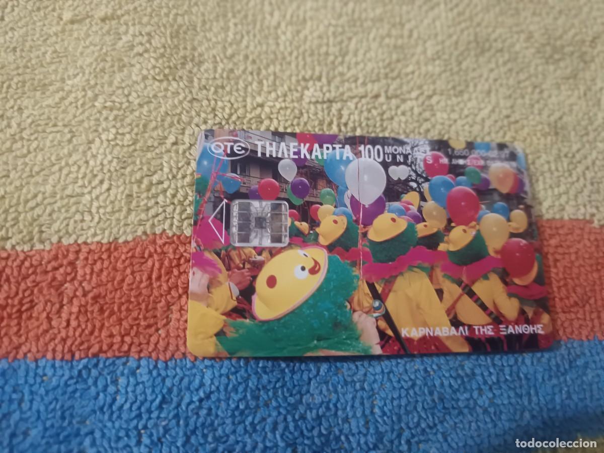 Tarjetas telef&oacute;nicas de colecci&oacute;n: Tarjeta telef&oacute;nica OTE de 100 unidades con tem&aacute;tica de Carnaval de Xanthi.