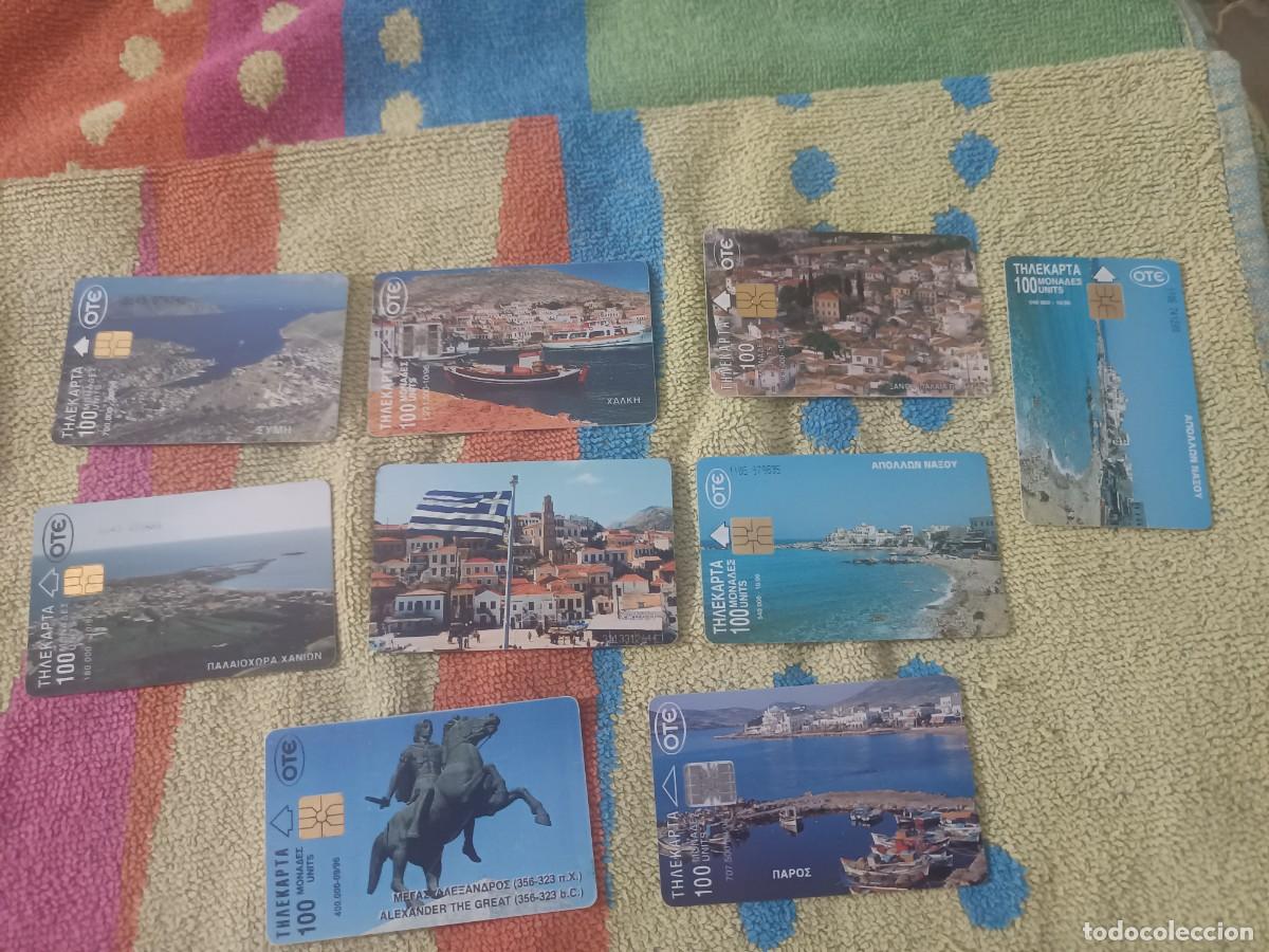 Tarjetas telef&oacute;nicas de colecci&oacute;n: Lote de 9 tarjetas telef&oacute;nicas de OTE. GRIEGA