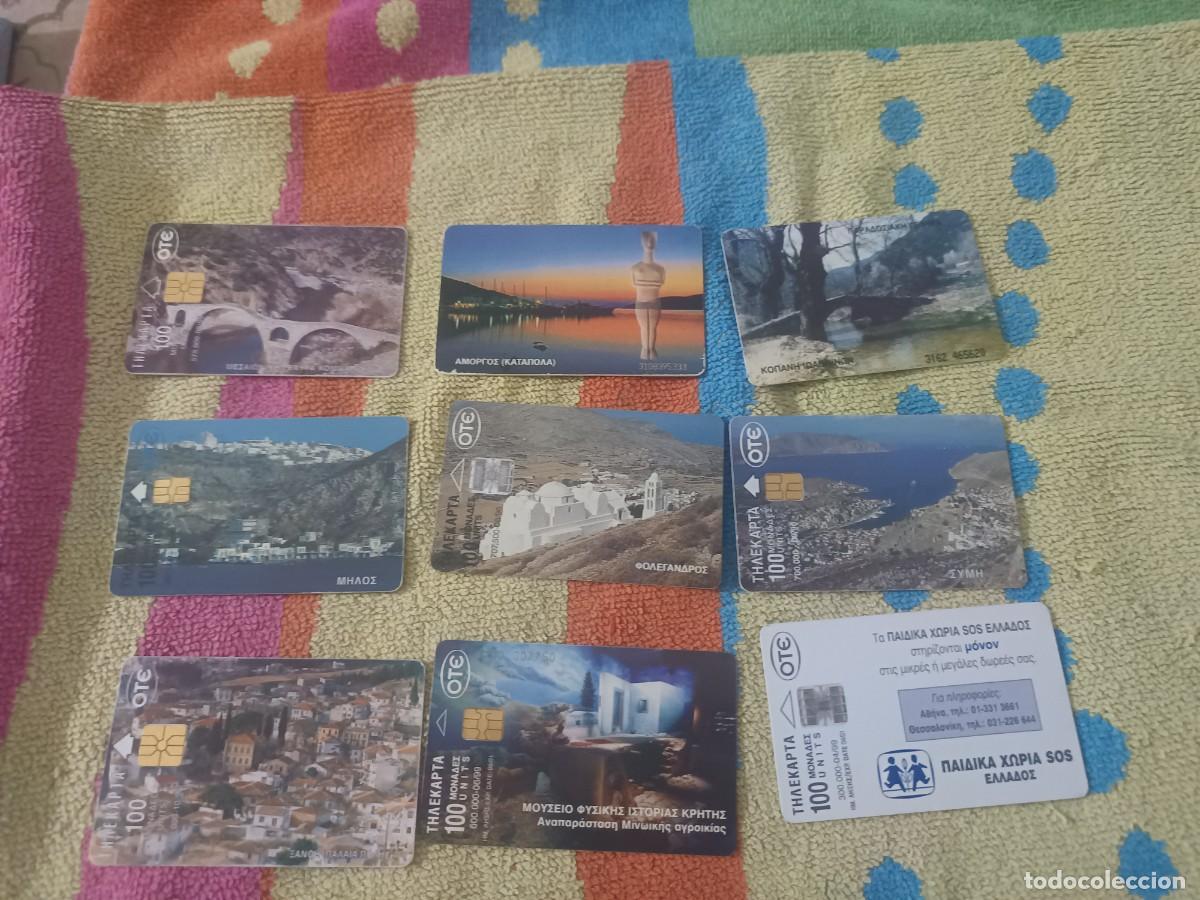 Tarjetas telef&oacute;nicas de colecci&oacute;n: Lote de 9 tarjetas telef&oacute;nicas de OTE. GRIEGA