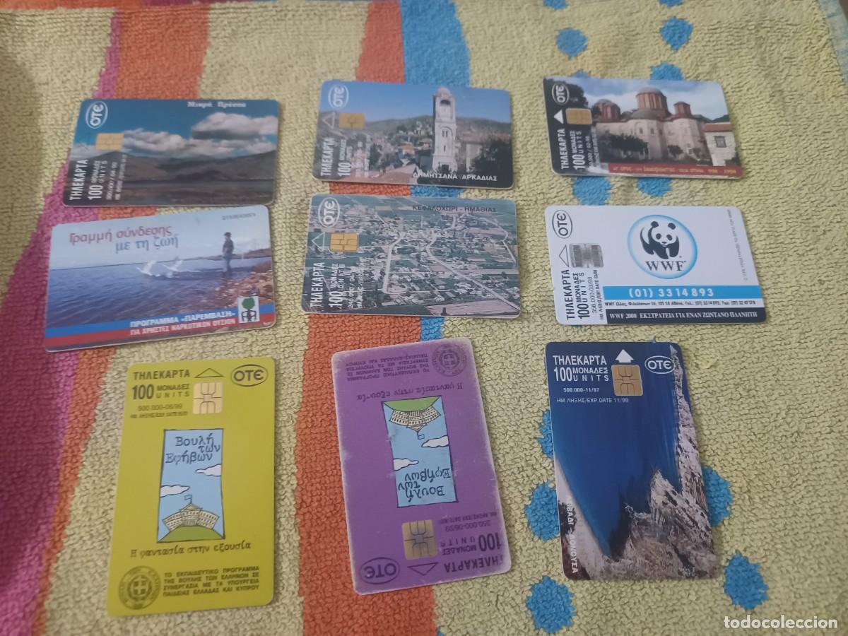Tarjetas telef&oacute;nicas de colecci&oacute;n: Lote de 9 tarjetas telef&oacute;nicas de OTE griega