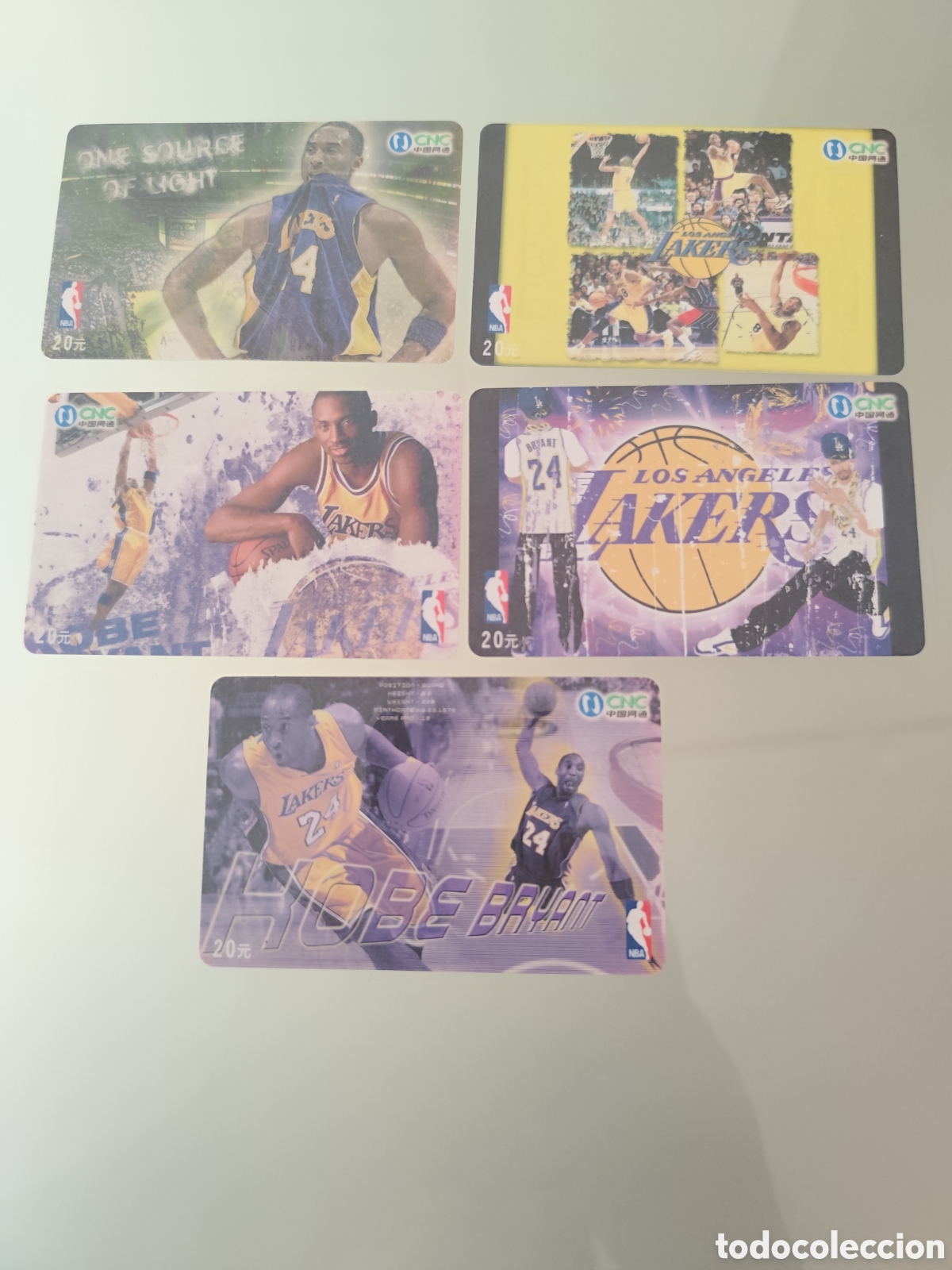 Tarjetas telef&oacute;nicas de colecci&oacute;n: 5 tarjetas telef&oacute;nicas de Kobe Bryant de China