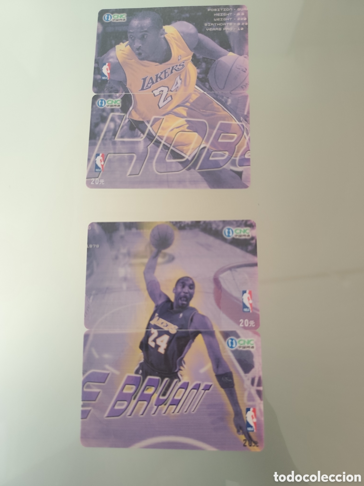 Tarjetas telef&oacute;nicas de colecci&oacute;n: 2 puzzles de Kobe Bryant tarjetas de China
