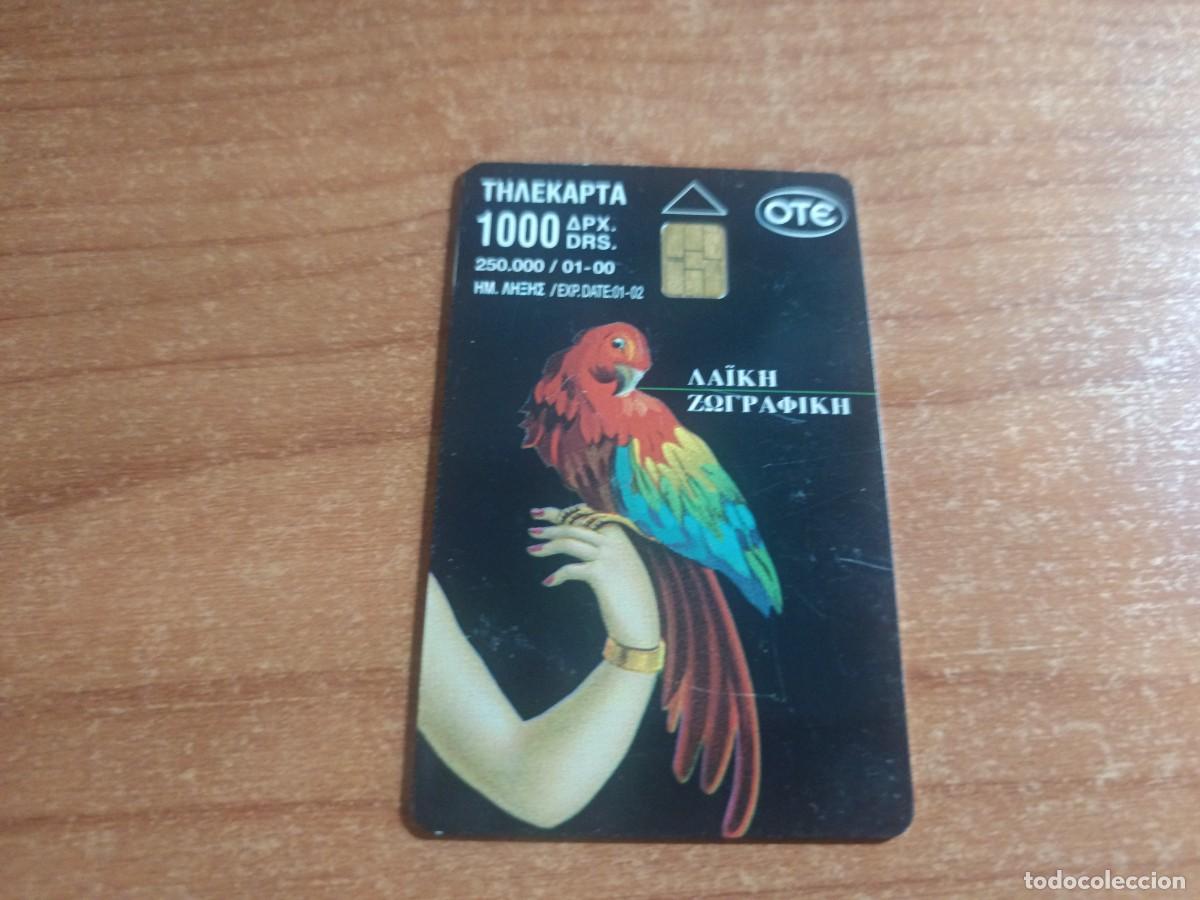 Tarjetas telef&oacute;nicas de colecci&oacute;n: Tarjeta telef&oacute;nica de OTE Laiki Zografiki con un loro.., GRECIA