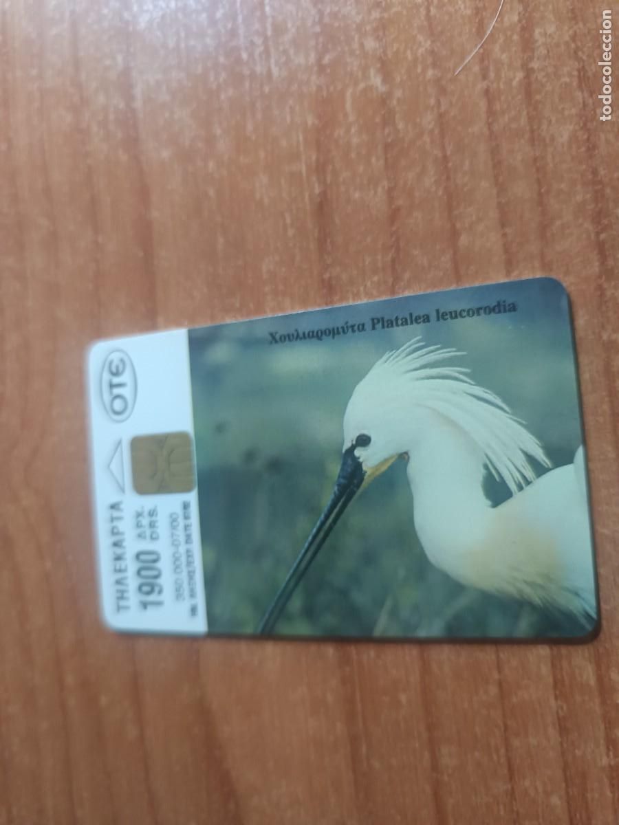 Tarjetas telef&oacute;nicas de colecci&oacute;n: Tarjeta dE TELEFONICAS- un ave (Platalea leucorodia)...GRECIA