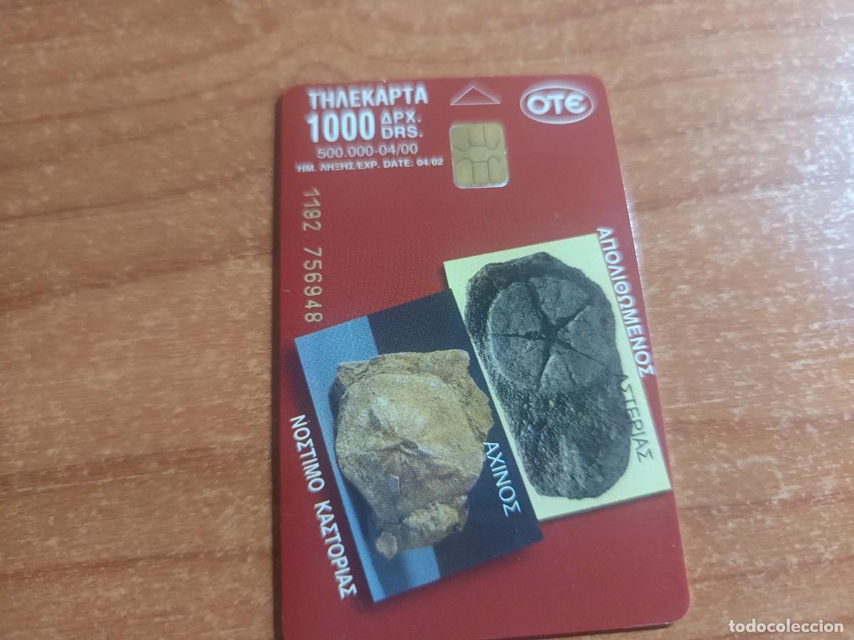 Tarjetas telef&oacute;nicas de colecci&oacute;n: tarjeta telefonica -Diente de tibur&oacute;n fosilizado... GRIEGA