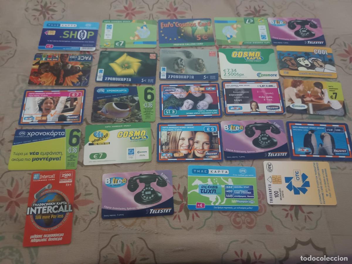Tarjetas telef&oacute;nicas de colecci&oacute;n: Lote de 24 tarjetas telef&oacute;nicas griegas de diferentes compa&ntilde;&iacute;as como OTE, COSMOTE y TELESTET.