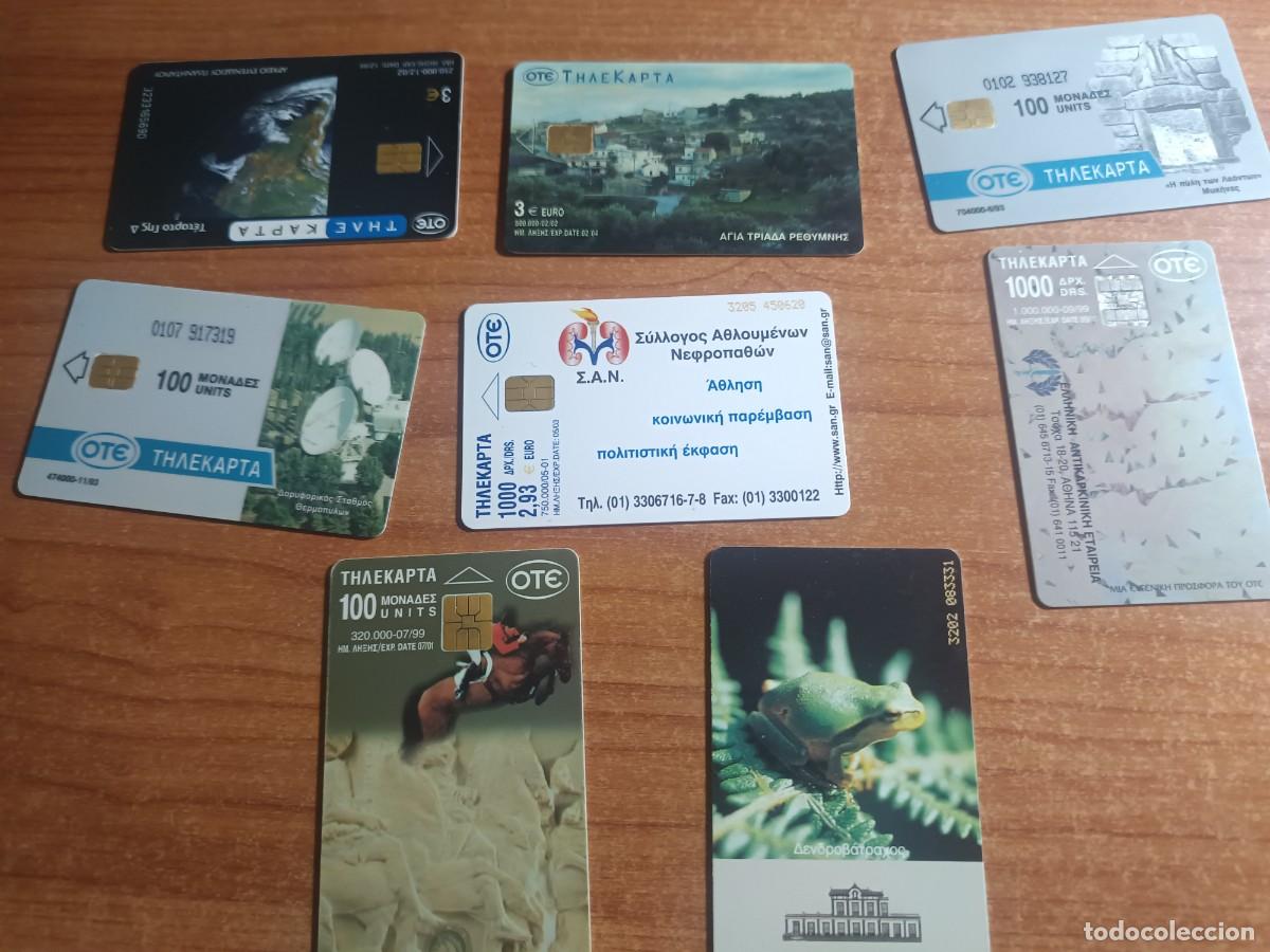 Tarjetas telef&oacute;nicas de colecci&oacute;n: 8 tarjetas telef&oacute;nicas de OTE de Telecomunicaciones de Grecia).