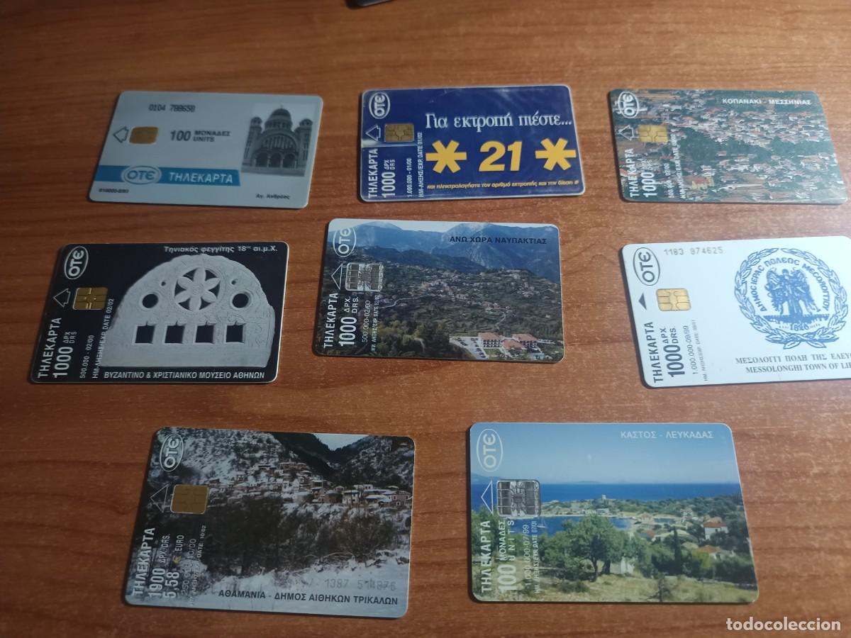 Tarjetas telef&oacute;nicas de colecci&oacute;n: 8 tarjetas telef&oacute;nicas de OTE de Telecomunicaciones de Grecia).