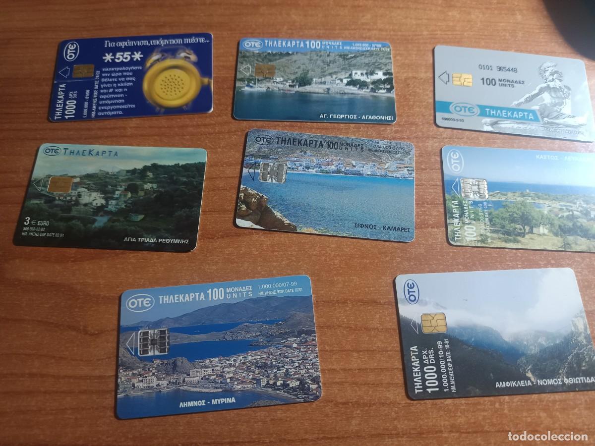 Tarjetas telef&oacute;nicas de colecci&oacute;n: 8 tarjetas telef&oacute;nicas de OTE de Telecomunicaciones de Grecia).
