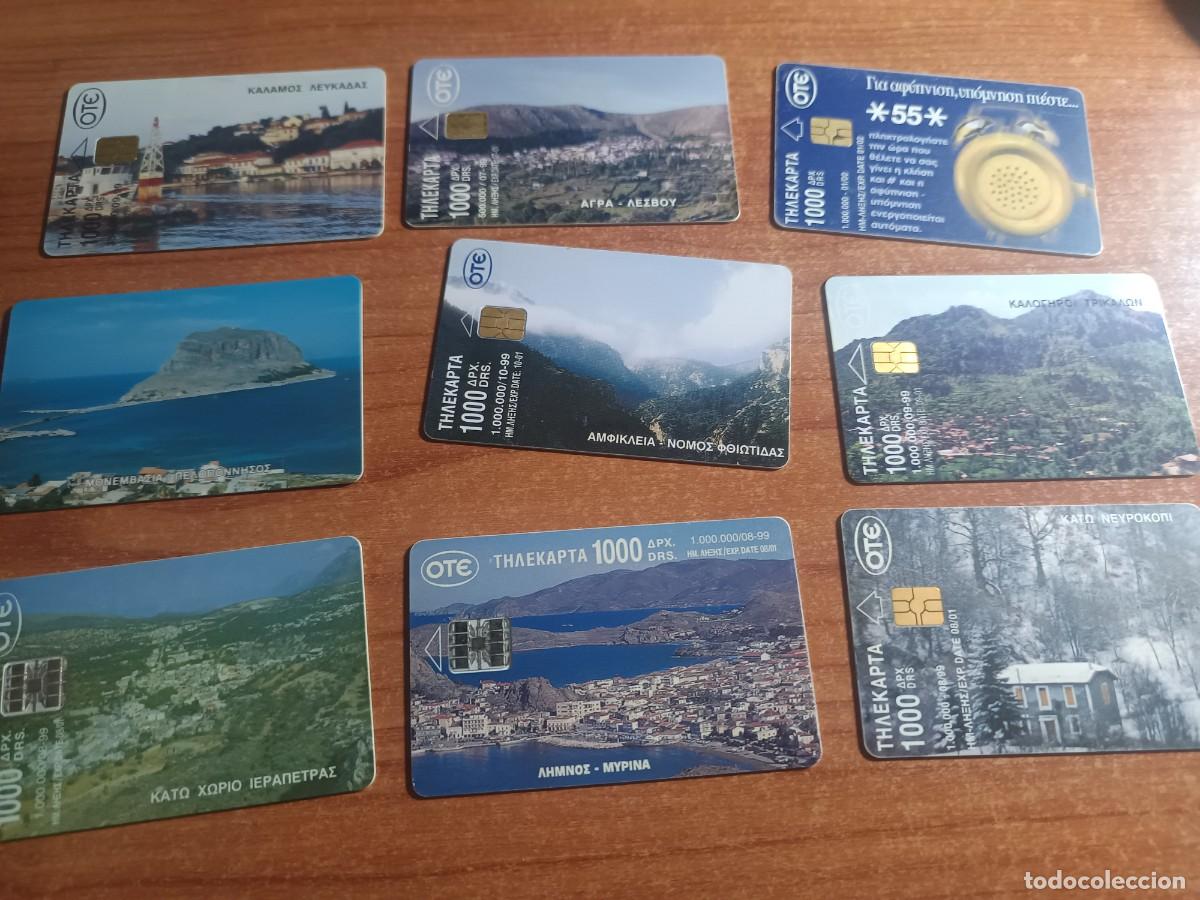 Tarjetas telef&oacute;nicas de colecci&oacute;n: 9 tarjetas telef&oacute;nicas de OTE de Telecomunicaciones de Grecia).