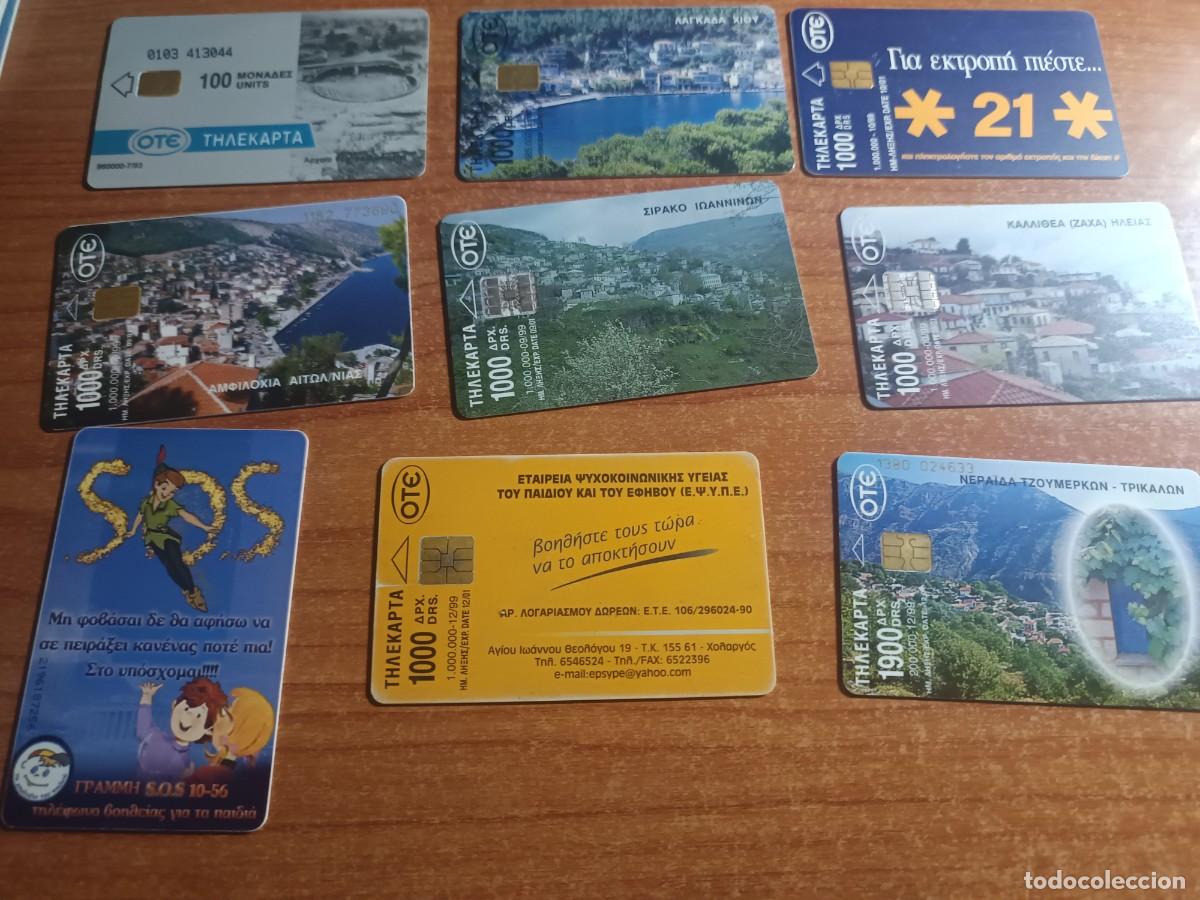 Tarjetas telef&oacute;nicas de colecci&oacute;n: 9 tarjetas telef&oacute;nicas de OTE de Telecomunicaciones de Grecia).