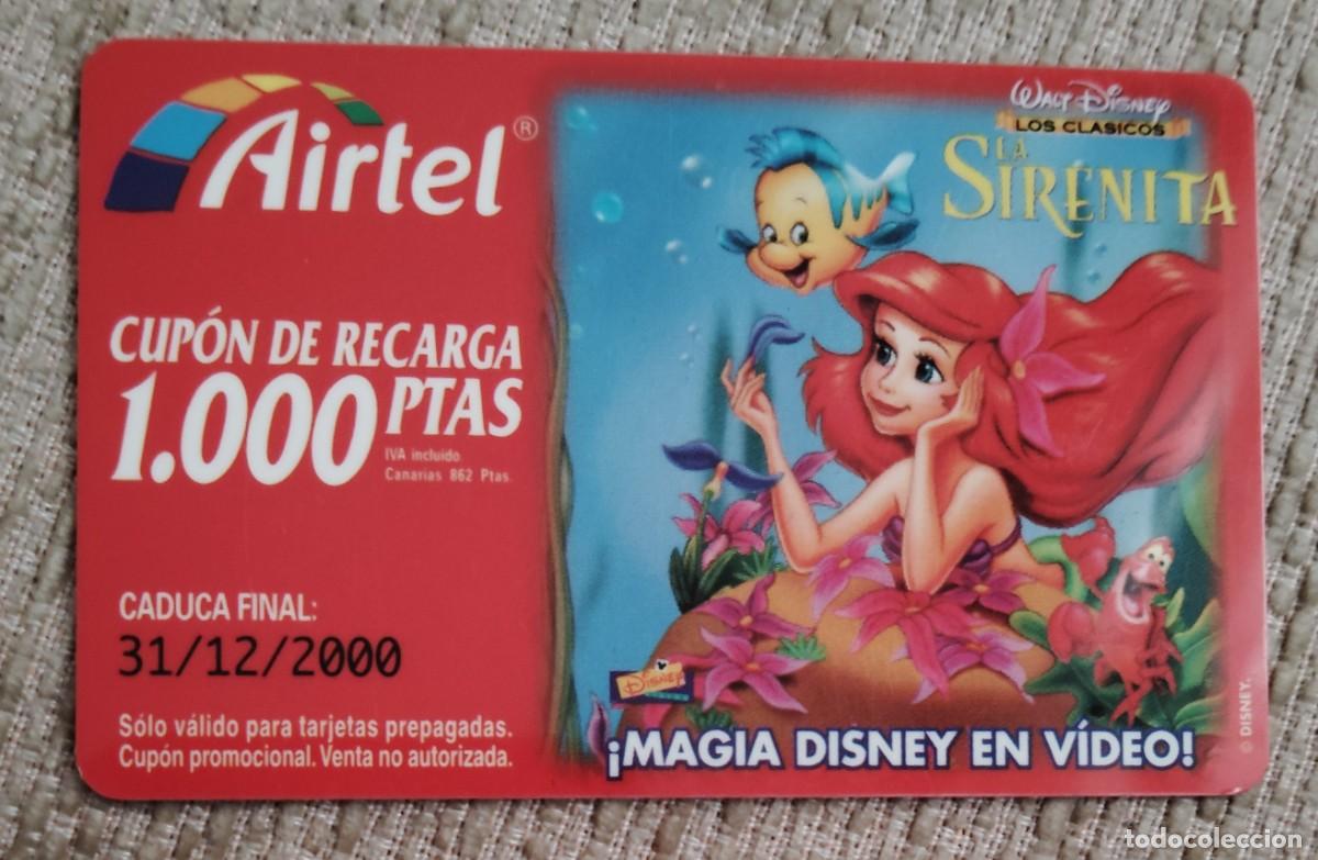 Tarjetas telef&oacute;nicas de colecci&oacute;n: Tarjeta telef&oacute;nica. Airtel. Disney. La Sirenita