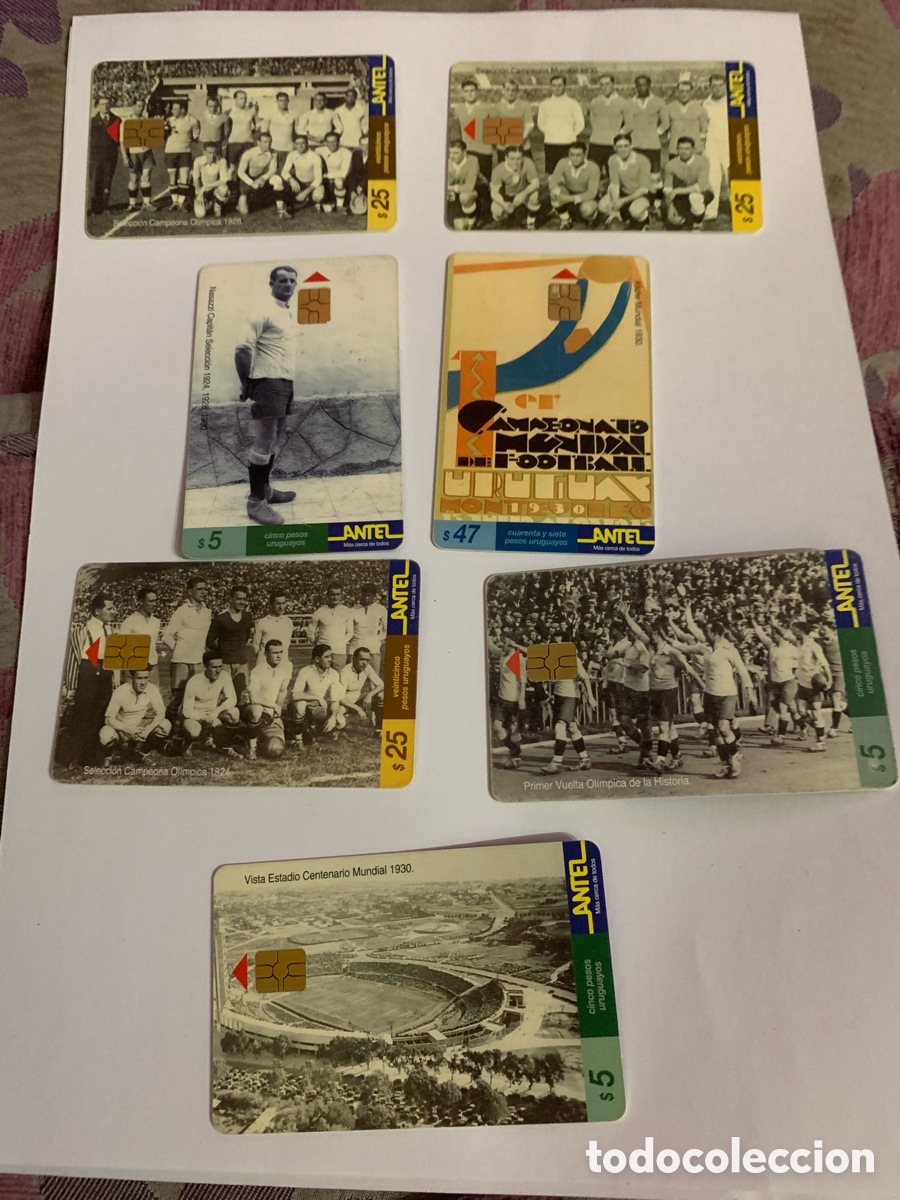 Cartes T&eacute;l&eacute;phoniques de collection: Lote Tarjeta telefono seleccion uruguay copa del mundo