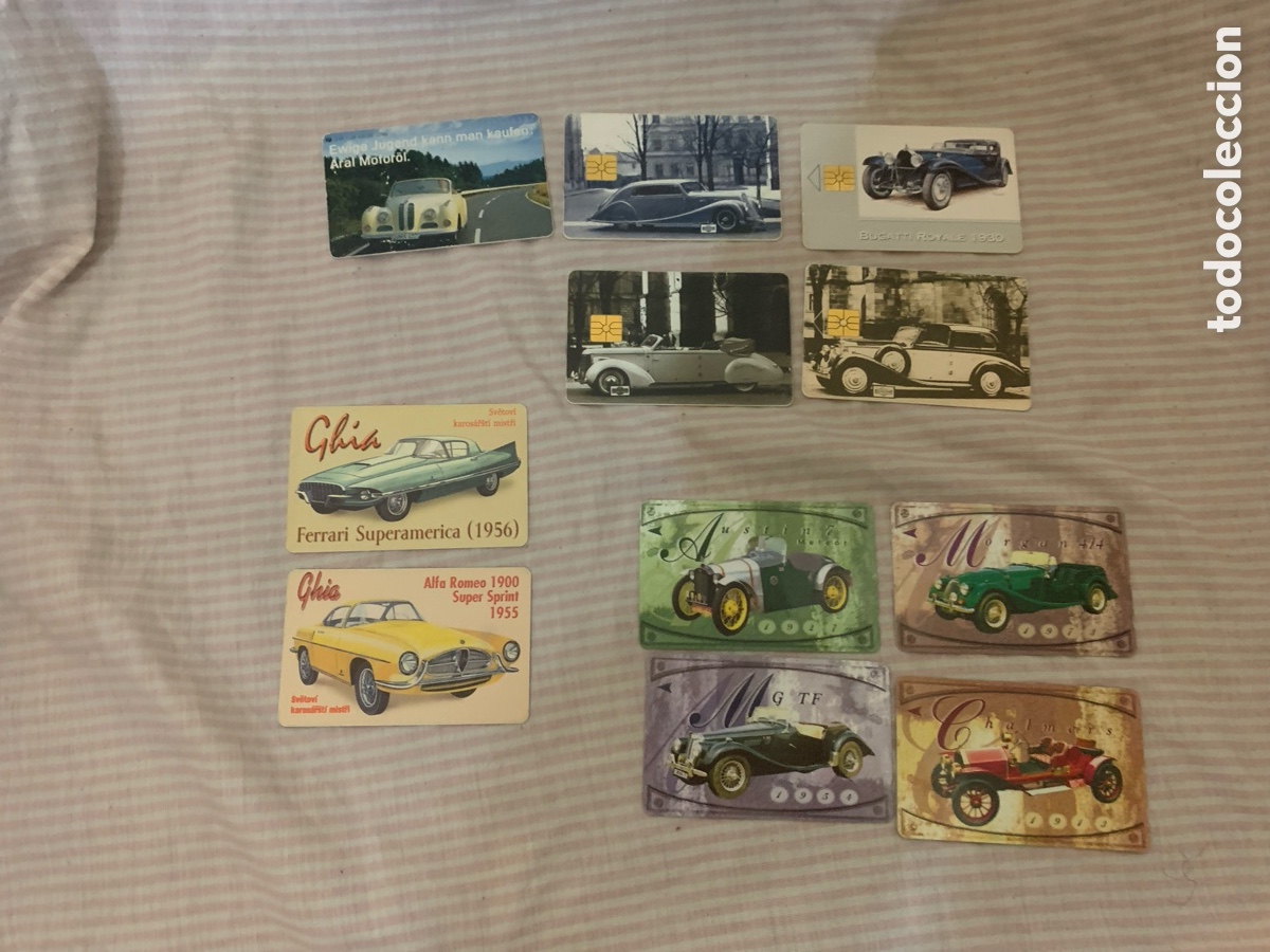 Tarjetas telef&oacute;nicas de colecci&oacute;n: Lote tarjetas telefono coches cl&aacute;sicos varios pa&iacute;ses