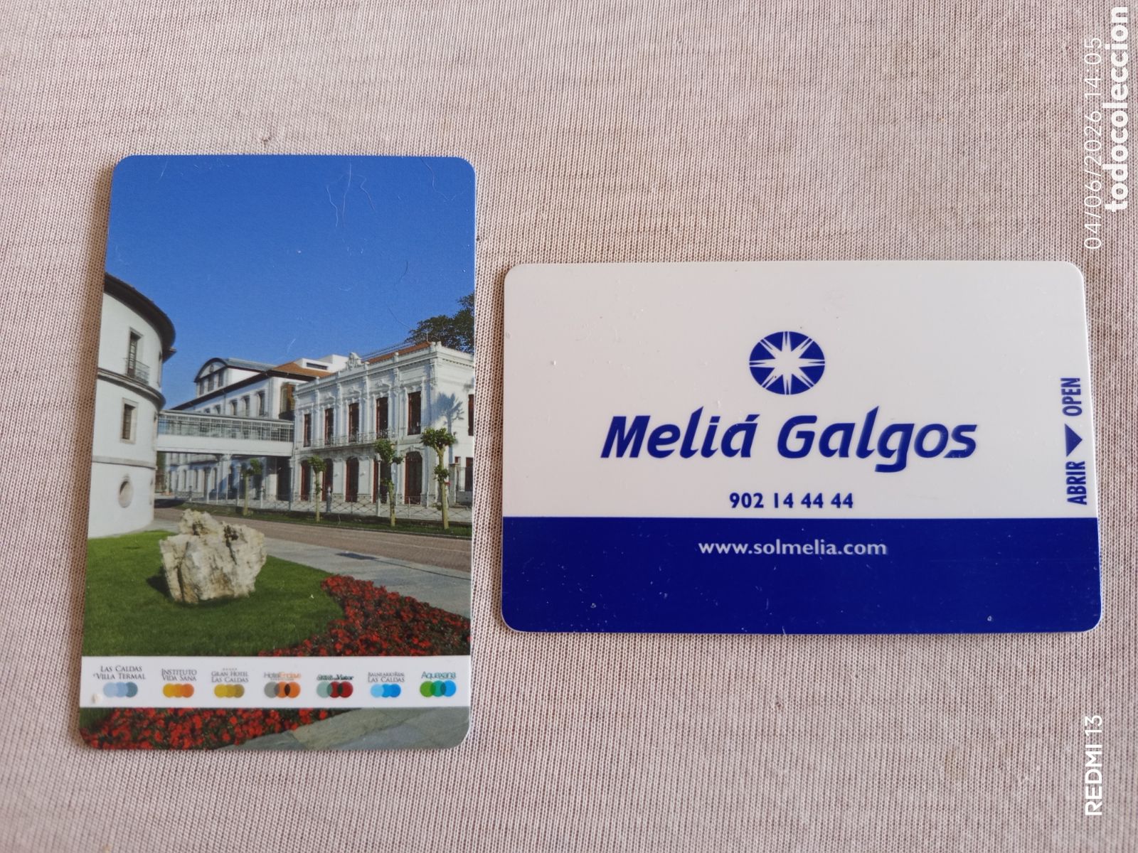 Tarjetas telef&oacute;nicas de colecci&oacute;n: 2 LLAVES TARJETAS HOTELES ESPA&Ntilde;A
