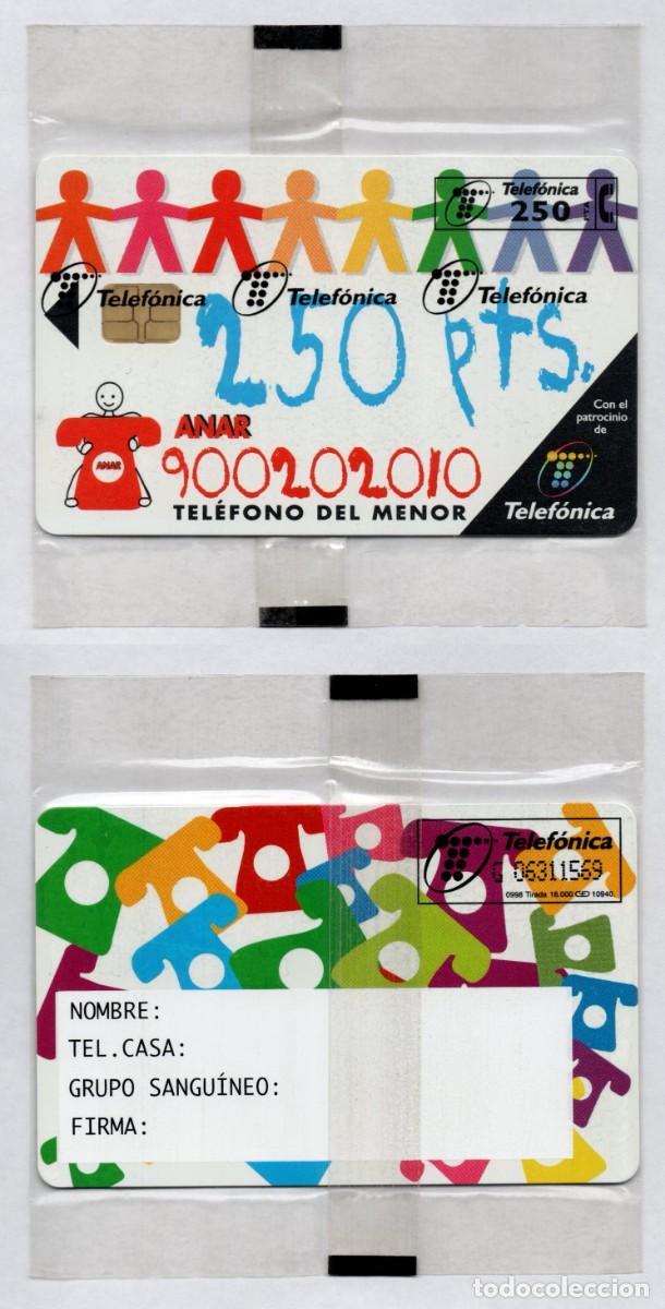 Tarjetas telef&oacute;nicas de colecci&oacute;n: TARJETA TELEFONICA NUEVA PRECINTADA DE 250 PTS. TELEFONO DEL MENOR