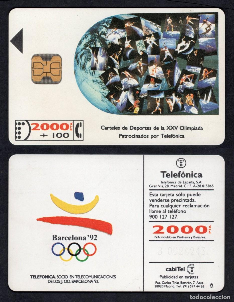 Tarjetas telef&oacute;nicas de colecci&oacute;n: TARJETA TELEFONICA USADA DE ESPA&Ntilde;A 1000 PTS. CARTELES DE DEPORTES XXV OLIMPIADA. A&Ntilde;O 1992