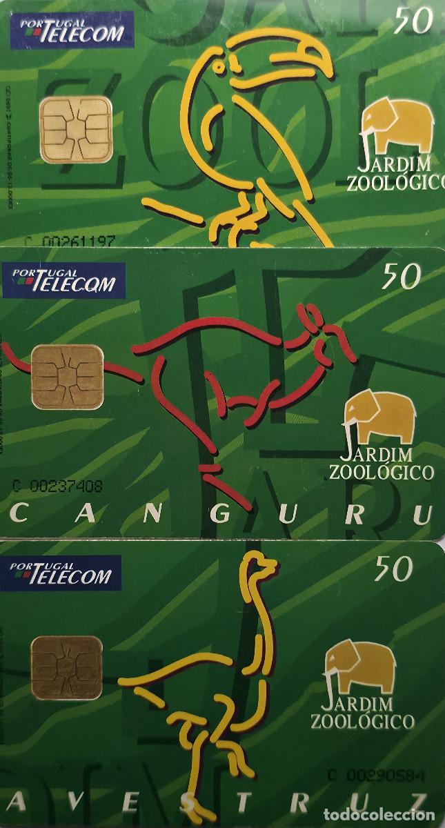Tarjetas telef&oacute;nicas de colecci&oacute;n: LOTE 3 TARJETAS TELEFONICA PORTUGAL TELECOM JARDIN ZOOLOGICO N&ordm;3, 4 Y 5