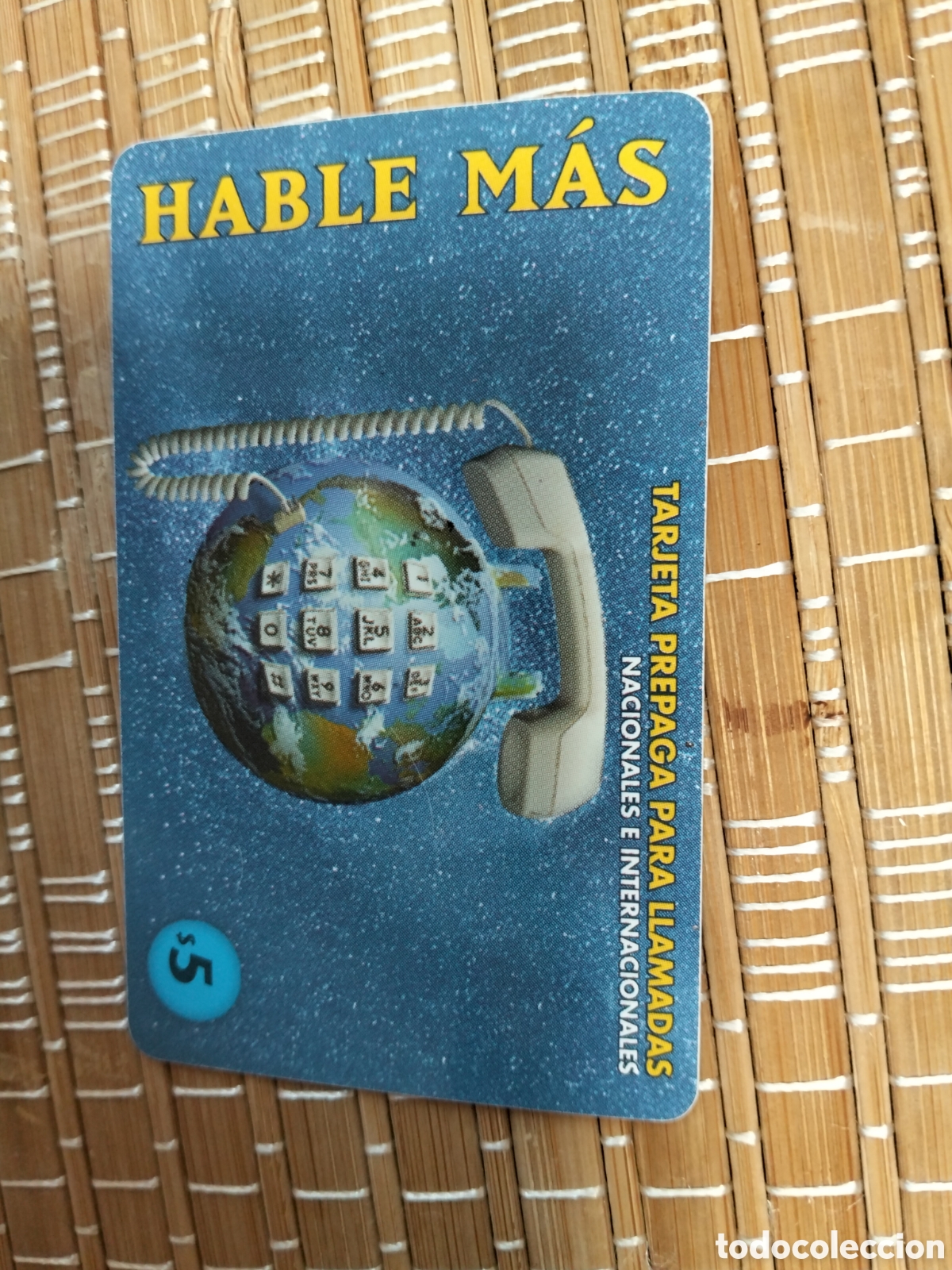 Tarjetas telef&oacute;nicas de colecci&oacute;n: Tarjeta prepaga hable m&aacute;s argentina 5 $