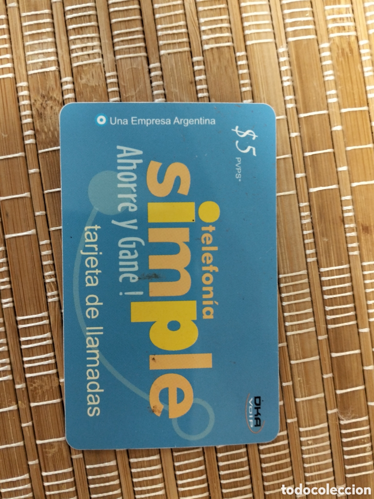 Tarjetas telef&oacute;nicas de colecci&oacute;n: Tarjeta telef&oacute;nica de llamadas telefon&iacute;a simple ahorre y gane 5 $ &iquest;A&ntilde;o 2000 aproximadamente?