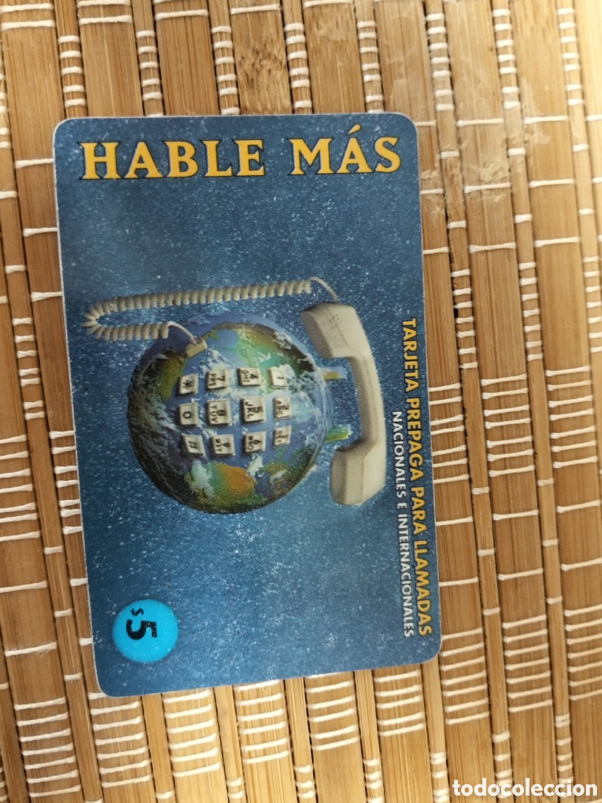Tarjetas telef&oacute;nicas de colecci&oacute;n: Tarjeta telef&oacute;nica llamadas hable m&aacute;s 5 $ argentina 2002 aproximadamente