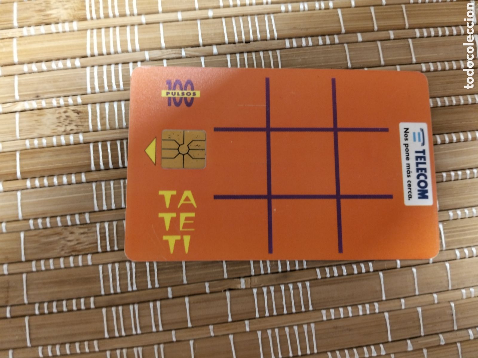 Tarjetas telef&oacute;nicas de colecci&oacute;n: Tarjeta telef&oacute;nica llamadas Telecom argentina 100 pulsos tateti 5,20 $ 01/1996