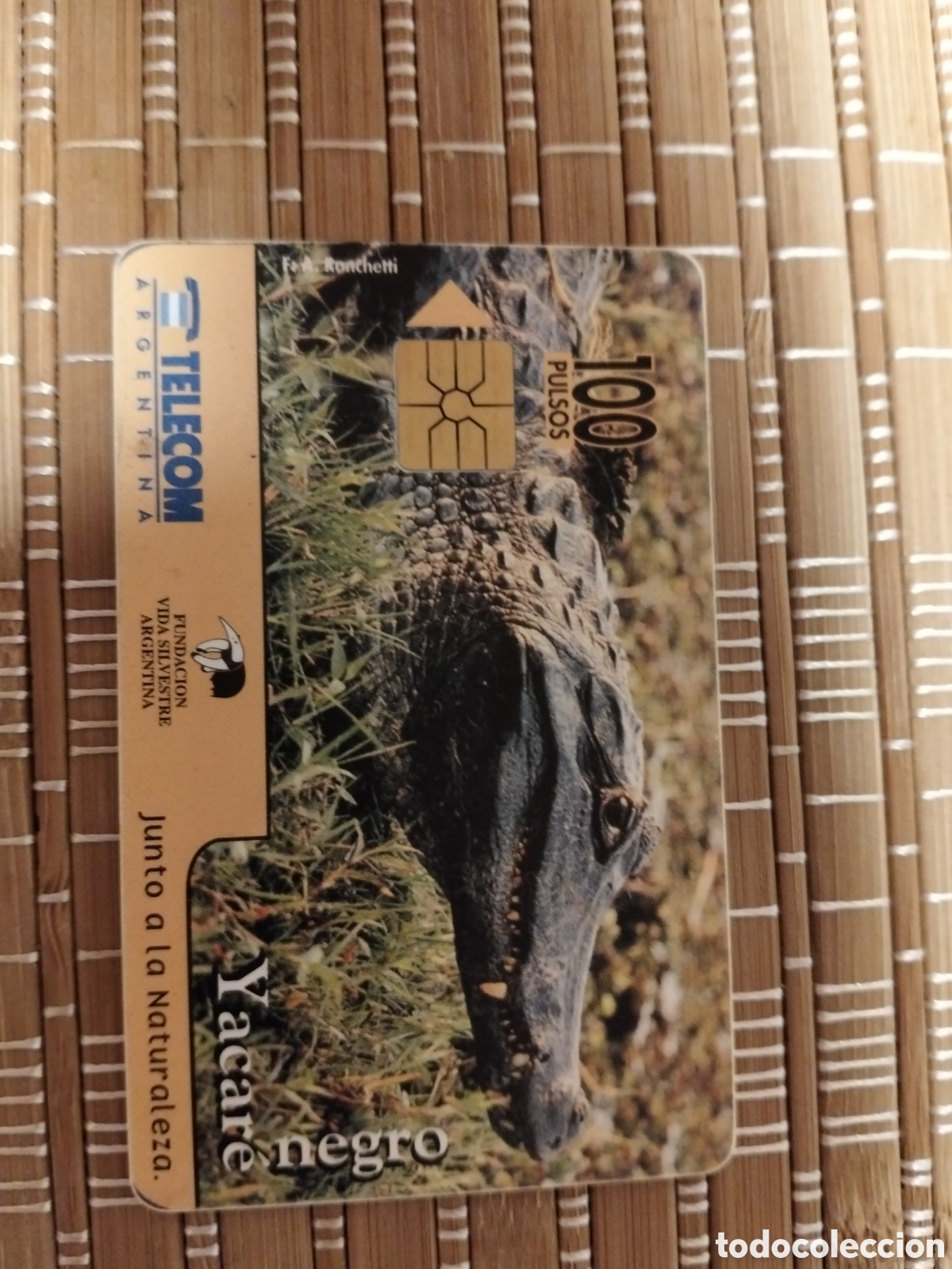 Tarjetas telef&oacute;nicas de colecci&oacute;n: Tarjeta n.&deg; 3 llamadas telef&oacute;nica telecom yacar&eacute; negro 100 pulsos fundaci&oacute;n vida silvestre argentina