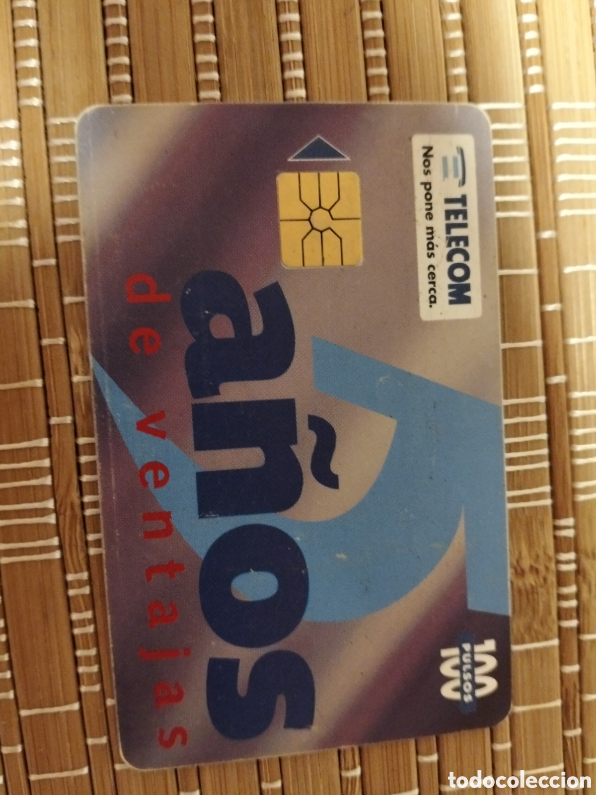 Tarjetas telef&oacute;nicas de colecci&oacute;n: Tarjeta telef&oacute;nica llamadas telecom argentina 100 pulsos 5,20 $ 11/1995 5 a&ntilde;os de ventajas
