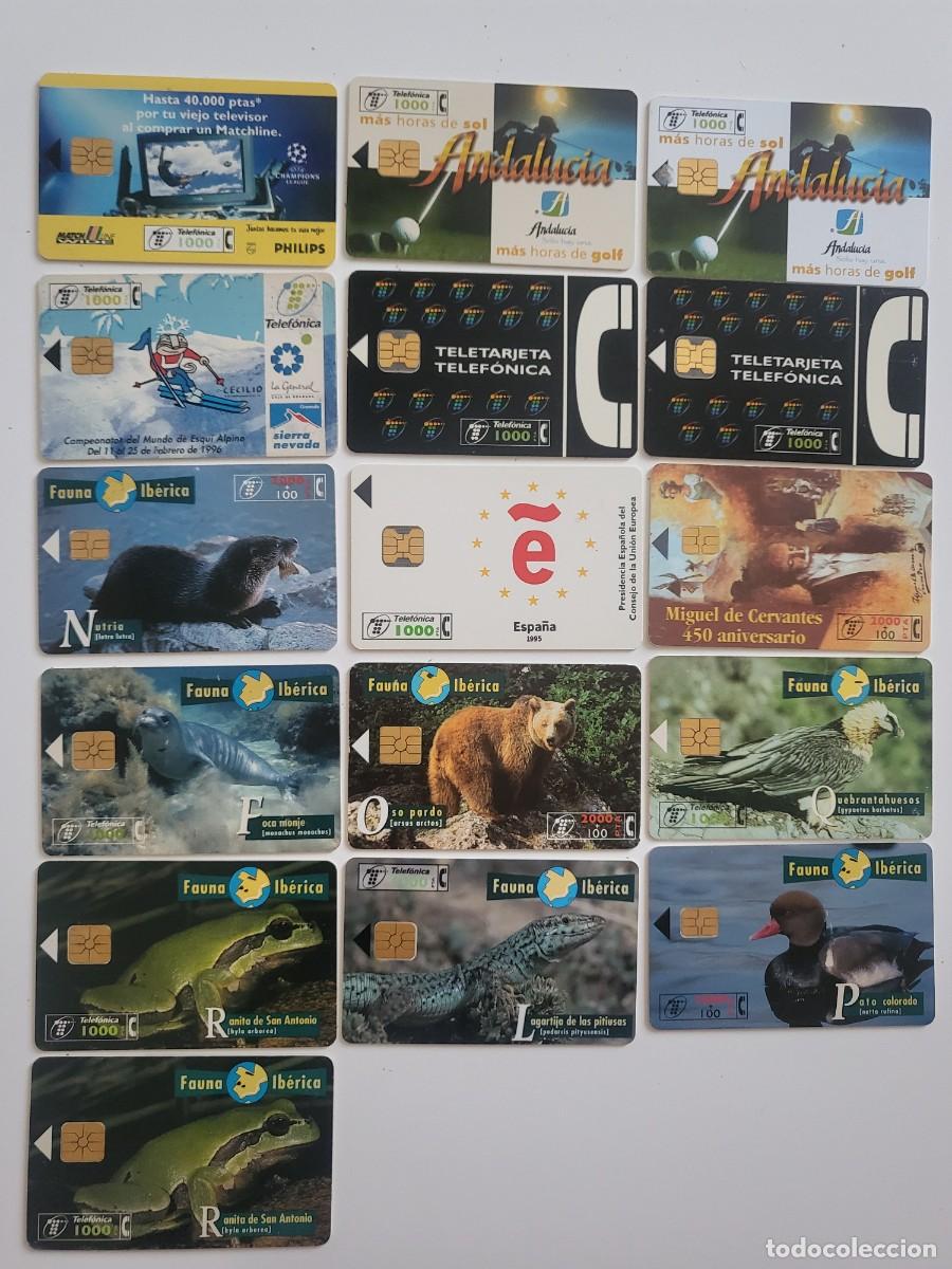 Tarjetas telef&oacute;nicas de colecci&oacute;n: Lote 16 Tarjetas Telef&oacute;nicas Telef&oacute;nica Espa&ntilde;a 1000 y 2000 ptas, Fauna Ib&eacute;rica, Andaluc&iacute;a, Cervantes
