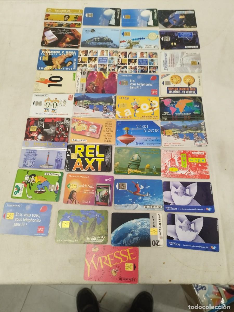 Tarjetas telef&oacute;nicas de colecci&oacute;n: Lote de 37 tarjetas telef&oacute;nicas extranjeras, europa. Publicidad.