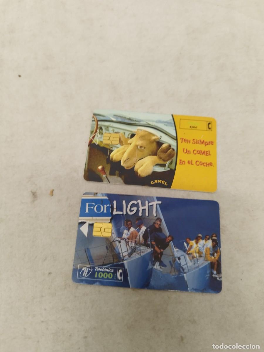 Tarjetas telef&oacute;nicas de colecci&oacute;n: Lote de 2 tarjetas telef&oacute;nicas espa&ntilde;olas, publicidad tabaco. Fortu light, Camel.