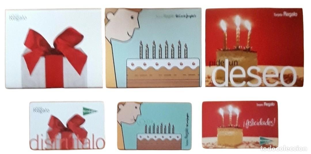 Tarjetas telef&oacute;nicas de colecci&oacute;n: LOTE DE 3 TARJETAS REGALO COMPLETAMENTE NUEVAS EL CORTE INGLES + CARTERITAS.