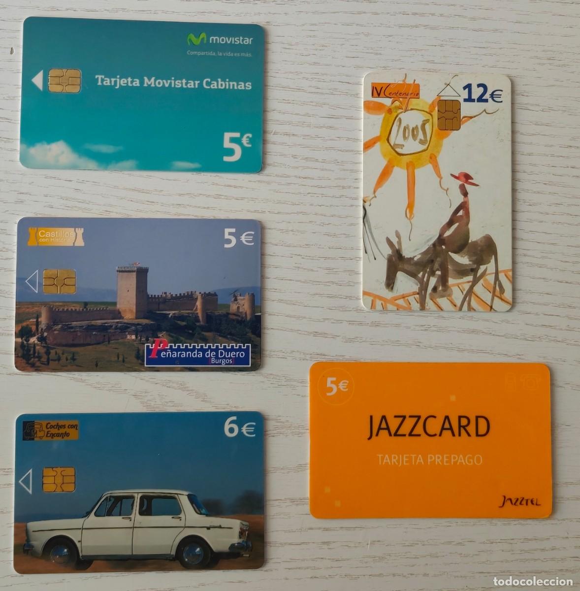 Tarjetas telef&oacute;nicas de colecci&oacute;n: LOTE DE 5 TARJETAS TELEF&Oacute;NICAS VARIADAS (IV CENTENARO QUIJOTE / PE&Ntilde;ARAMDA DE DUERO / JAZZCARD /...)
