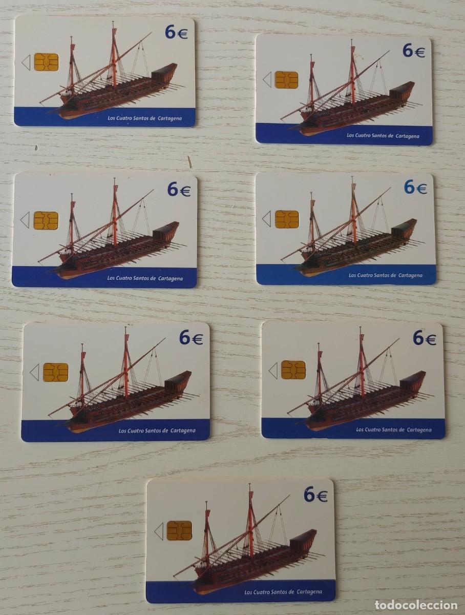 Tarjetas telef&oacute;nicas de colecci&oacute;n: LOTE DE 7 TARJETAS DE TELEF&Oacute;NICA (MAQUETA DE LA GALEOTA ''LOS CUATRO SANTOS DE CARTAGENA'')