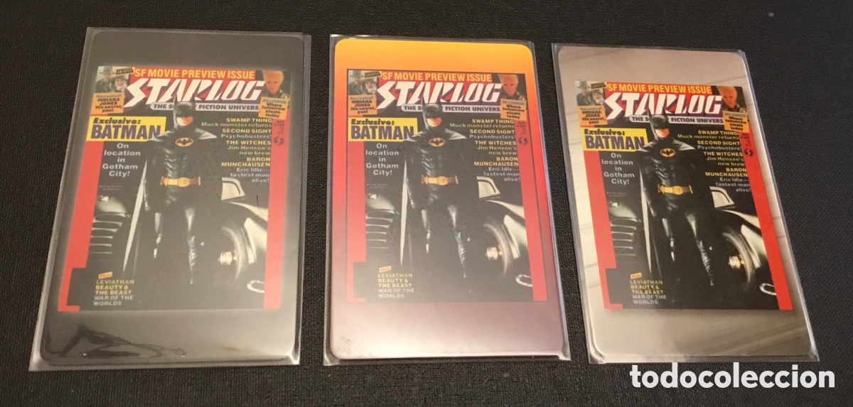 Tarjetas telef&oacute;nicas de colecci&oacute;n: Lote tarjetas telef&oacute;nicas portada Starlog- Batman, incluye la numero 9 de 250. Nuevas