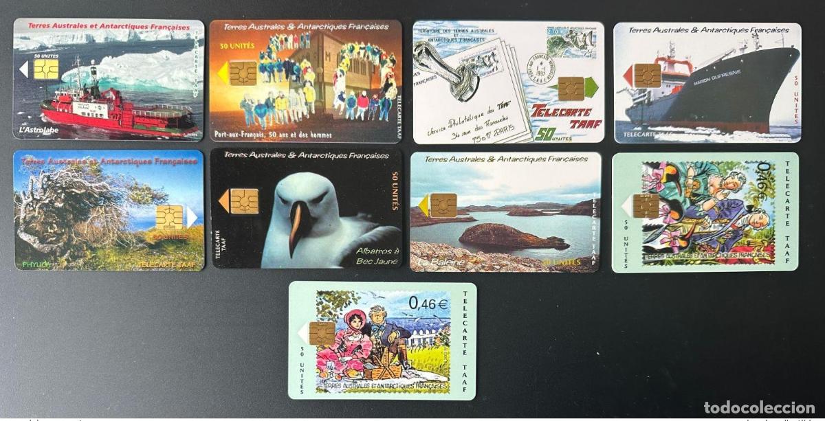 Tarjetas telef&oacute;nicas de colecci&oacute;n: Colecci&oacute;n de 9 teletarjetas TAAF en buen estado Dufresne Astrolabe Albatros Penguin