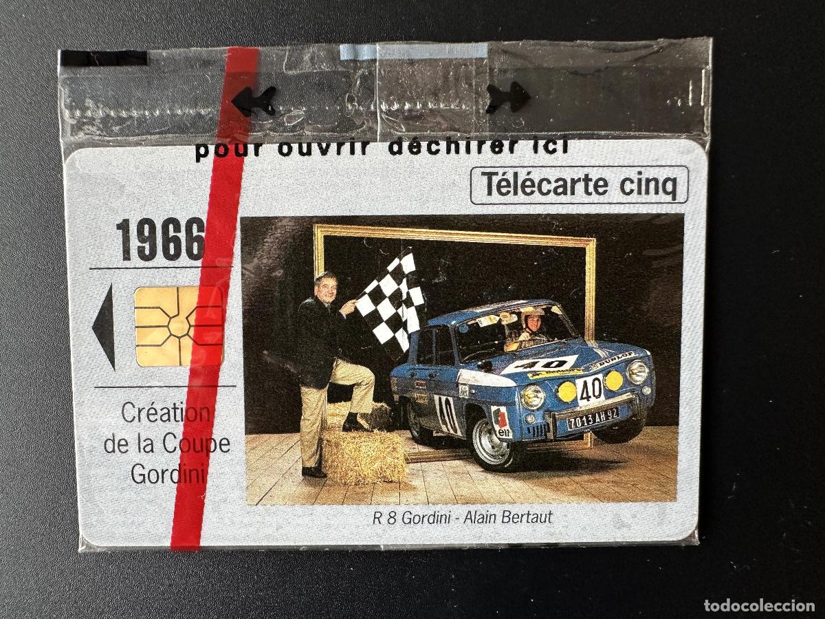 Tarjetas telef&oacute;nicas de colecci&oacute;n: Telecard 5U de Francia 1994 edici&oacute;n antigua 25000 Renault R 8 Gordini en bl&iacute;ster