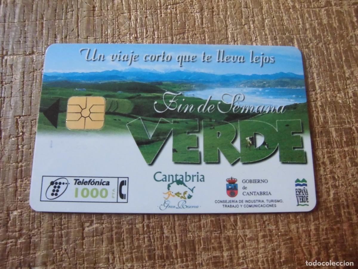 Tarjetas telef&oacute;nicas de colecci&oacute;n: TARJETA TELEF&Oacute;NICA CANTABRIA FIN DE SEMANA VERDE 1000 PESETAS