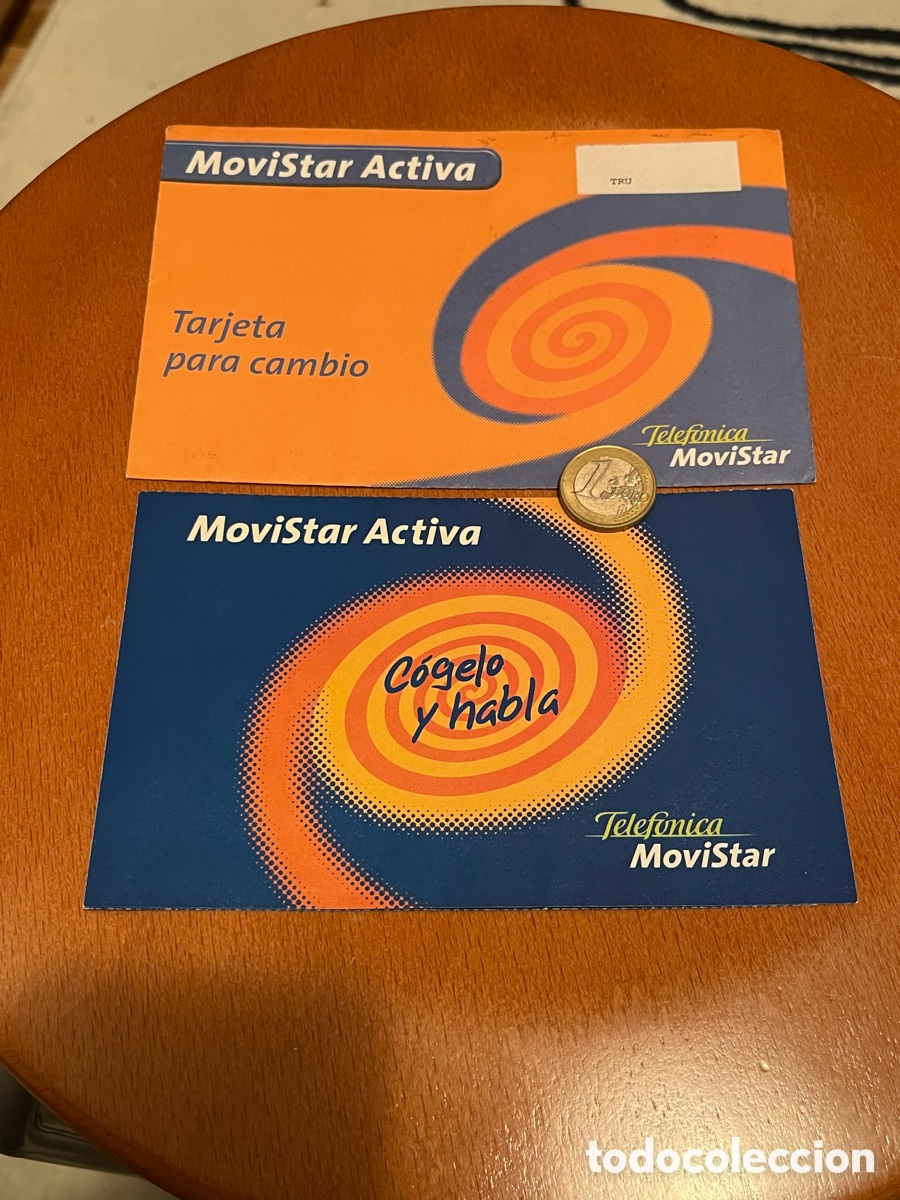 Tarjetas telef&oacute;nicas de colecci&oacute;n: Sobre + folleto tarjeta SIM MOVISTAR ACTIVA. Tarjeta para cambio. C&oacute;gelo y habla