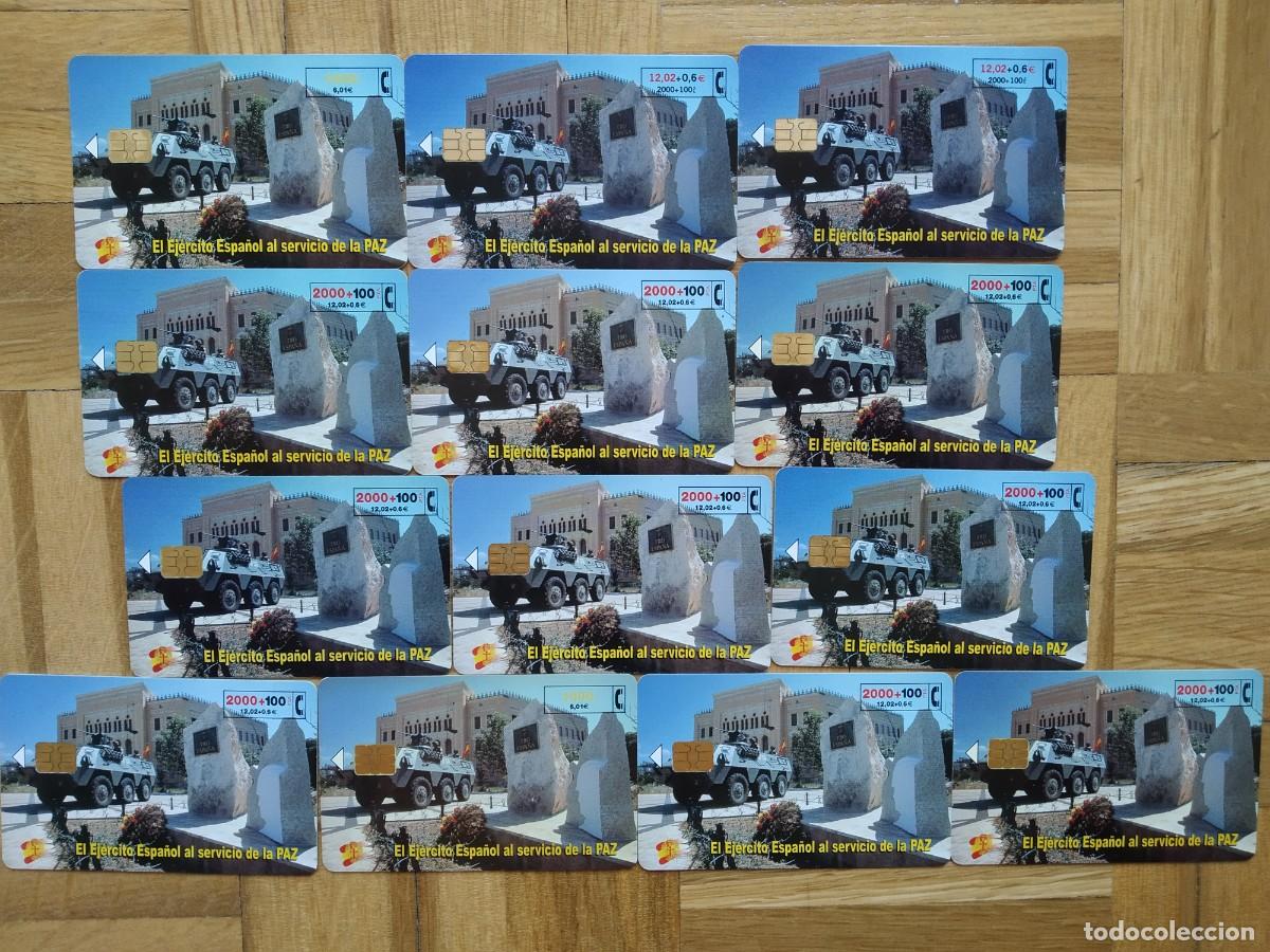 Tarjetas telef&oacute;nicas de colecci&oacute;n: LOTE 13 TARJETAS TELEFONICAS EL EJERCITO ESPA&Ntilde;OL AL SERVICIO DE LA PAZ DIFERENTE NUMERO TIRADA LEER