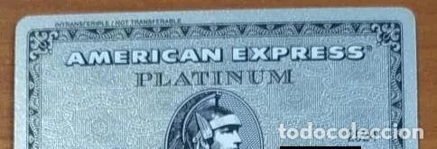 Tarjetas telef&oacute;nicas de colecci&oacute;n: etiqueta de viaje tarjeta de cr&eacute;dito American Express Platinum (Credit cards AMEX)