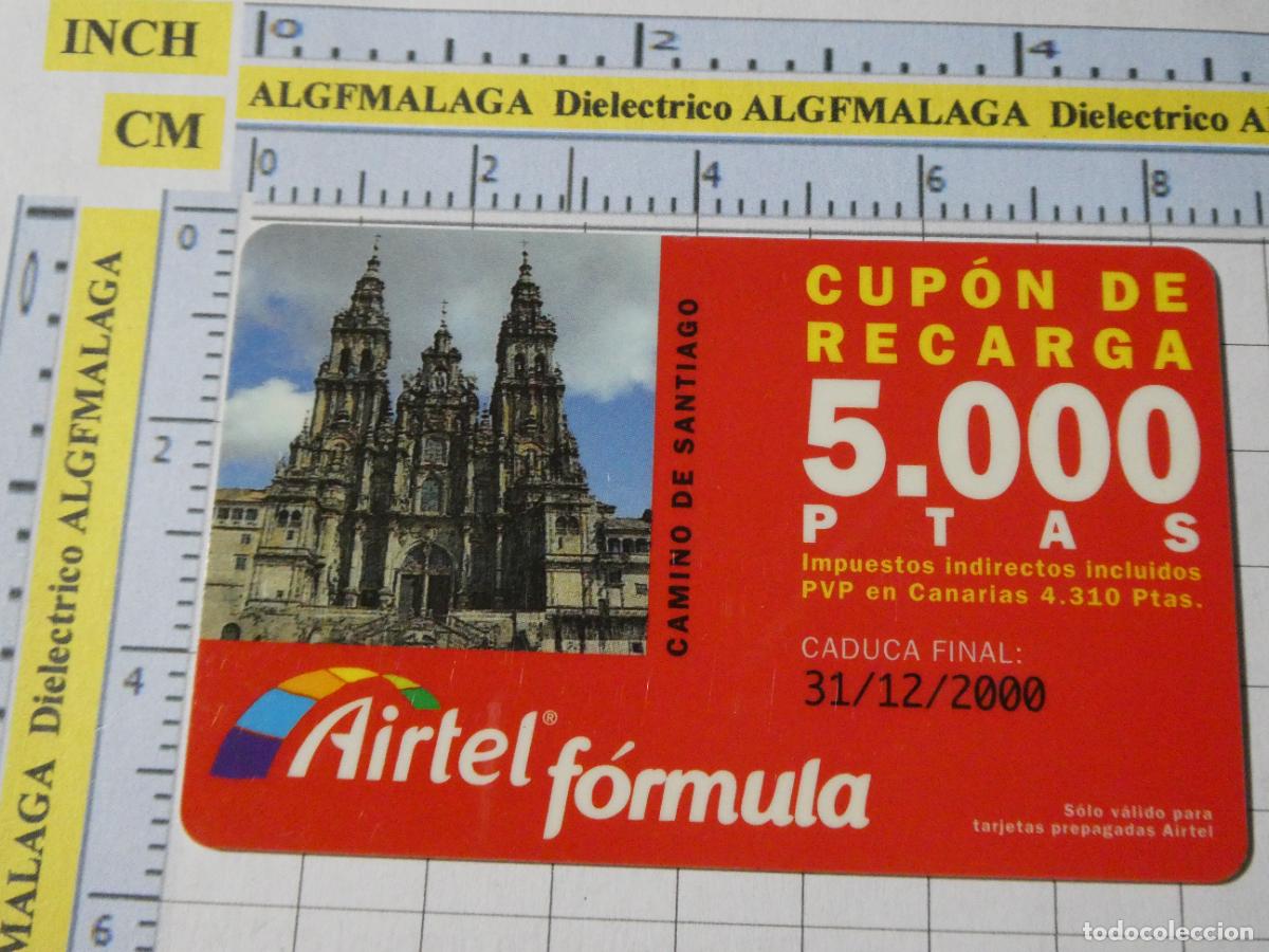 Tarjetas telef&oacute;nicas de colecci&oacute;n: TARJETA TELEF&Oacute;NICA ESPA&Ntilde;A CABITEL. CUP&Oacute;N RECARGA AIRTEL 5000 PESETAS CAMINO SANTIAGO 33